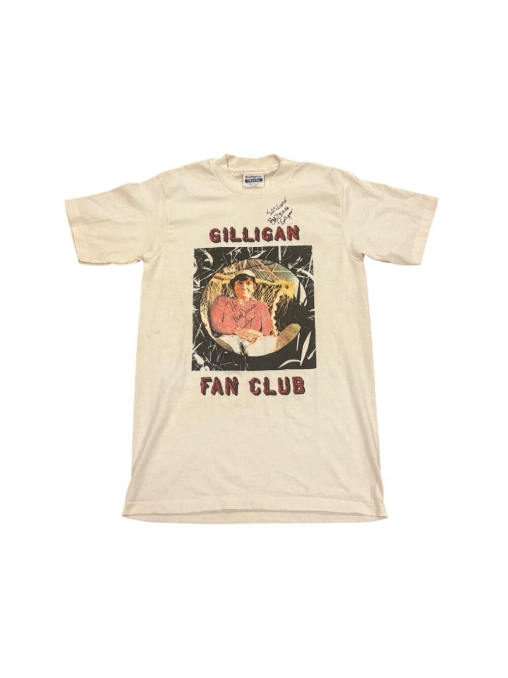 Vintage Bob Denver Original Autograph Signed Rare Gilligan Fan Club T-Shirt